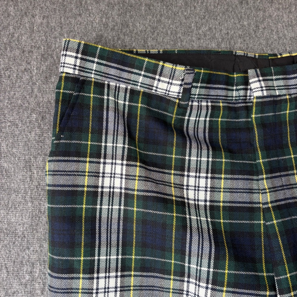 Vintage Breez-Tex Mens Green Plaid Trousers Tartan Dress Pants Made In Usa 42x27 View 2